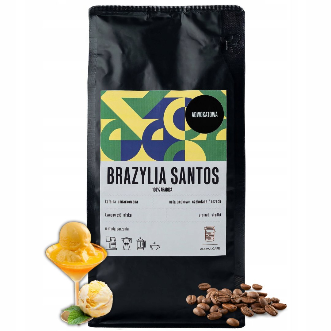 Kawa smakowa Adwokatowa, opakowanie 1 kg, ziarnista kawa aromatyzowana na bazie 100% Arabica z palarni AromaCafe