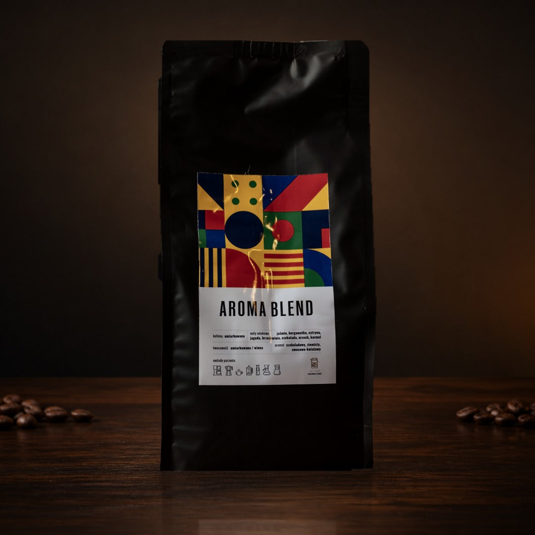 Aroma Blend, kawa ziarnista świeżo palona, opakowanie