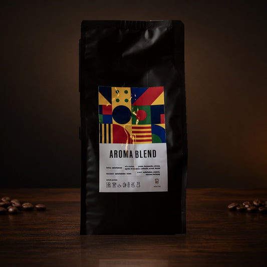 Aroma Blend, kawa ziarnista świeżo palona, opakowanie
