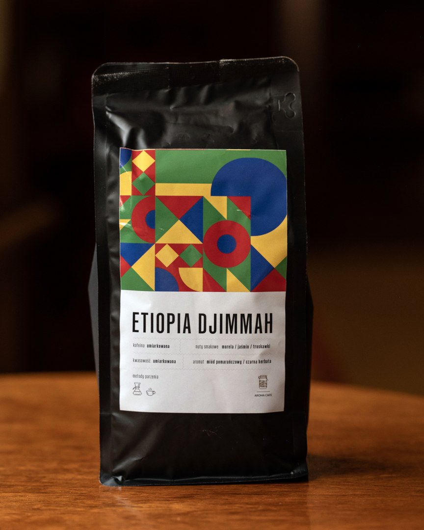 Etiopia Djimmah, opakowanie kawy ziarnistej