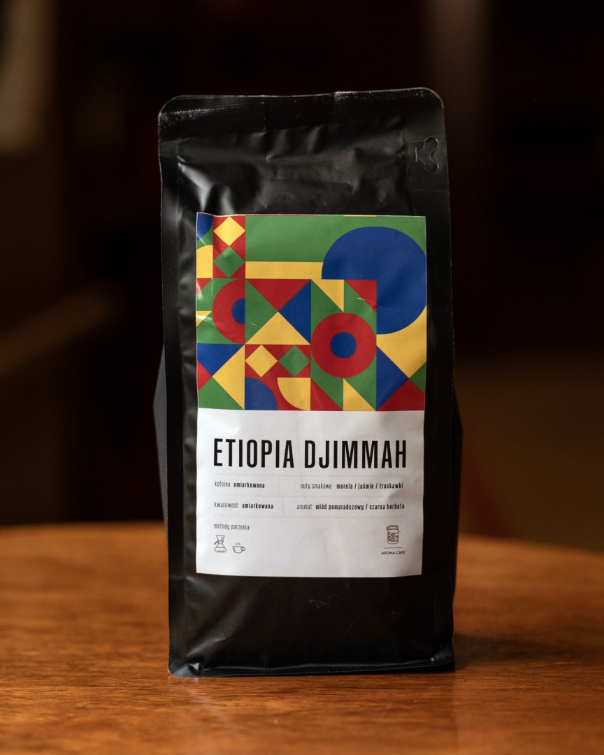 Etiopia Djimmah, opakowanie kawy ziarnistej