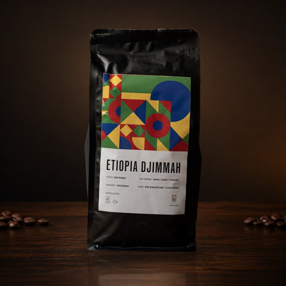 Etiopia Djimmah, kawa ziarnista świeżo palona, opakowanie