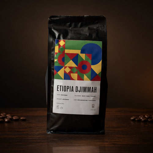 Etiopia Djimmah, kawa ziarnista świeżo palona, opakowanie