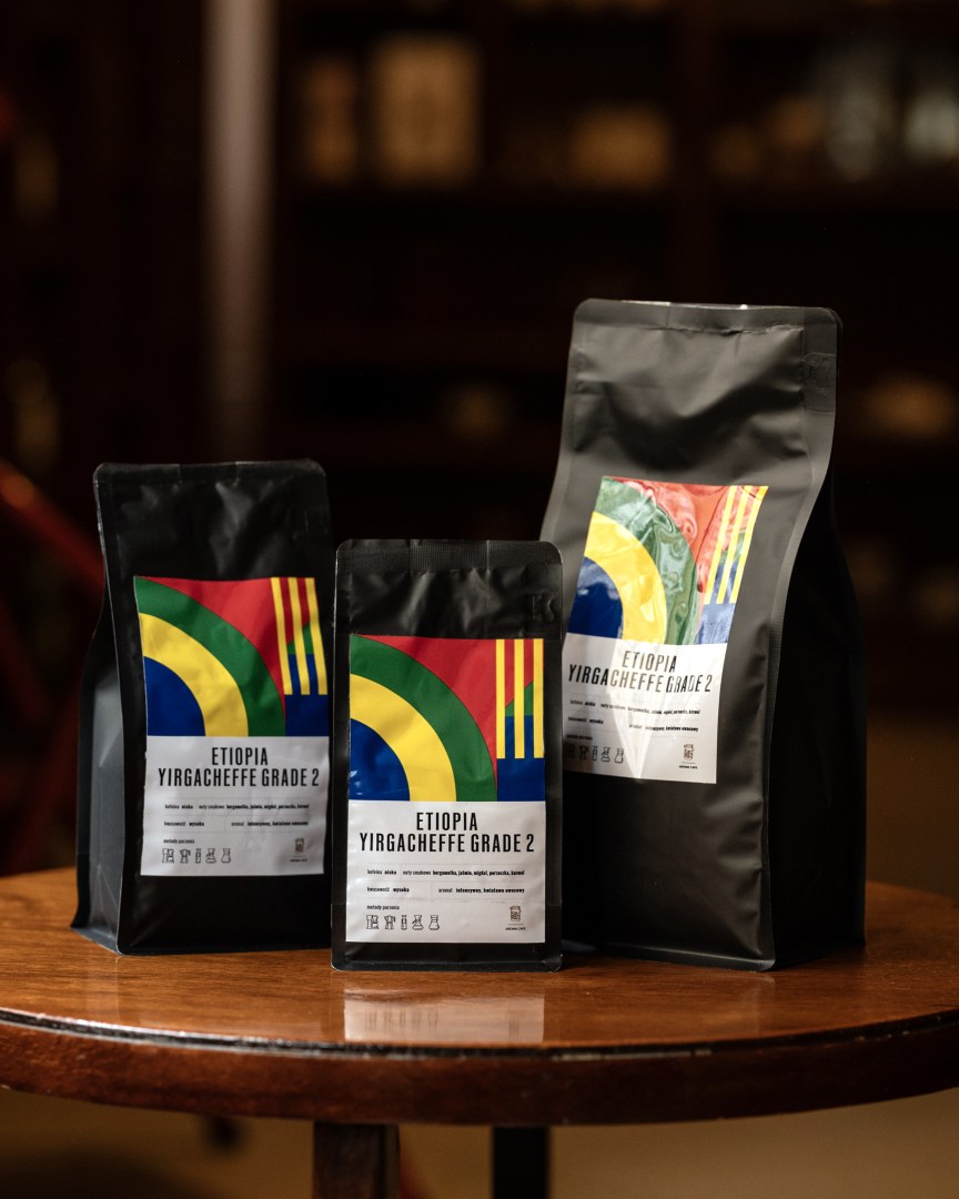 Etiopia Yirgacheffe Grade 2, opakowanie kawy ziarnistej