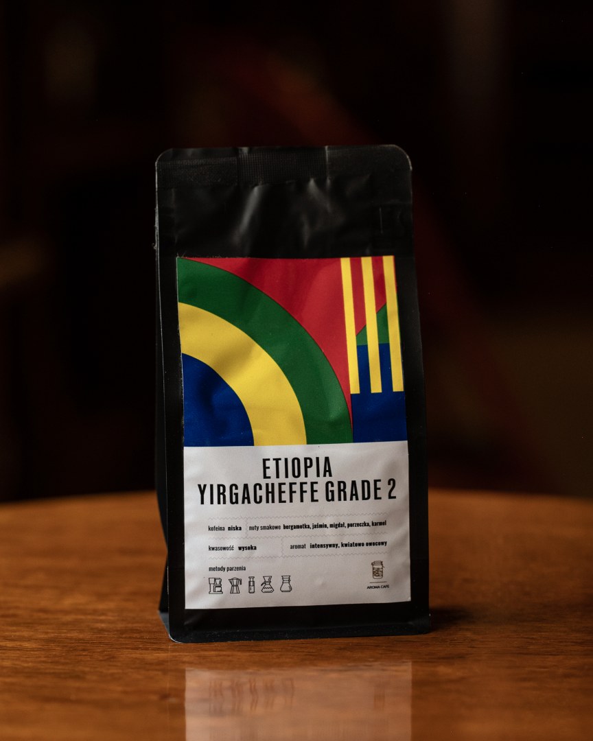 Etiopia Yirgacheffe Grade 2, opakowanie kawy ziarnistej