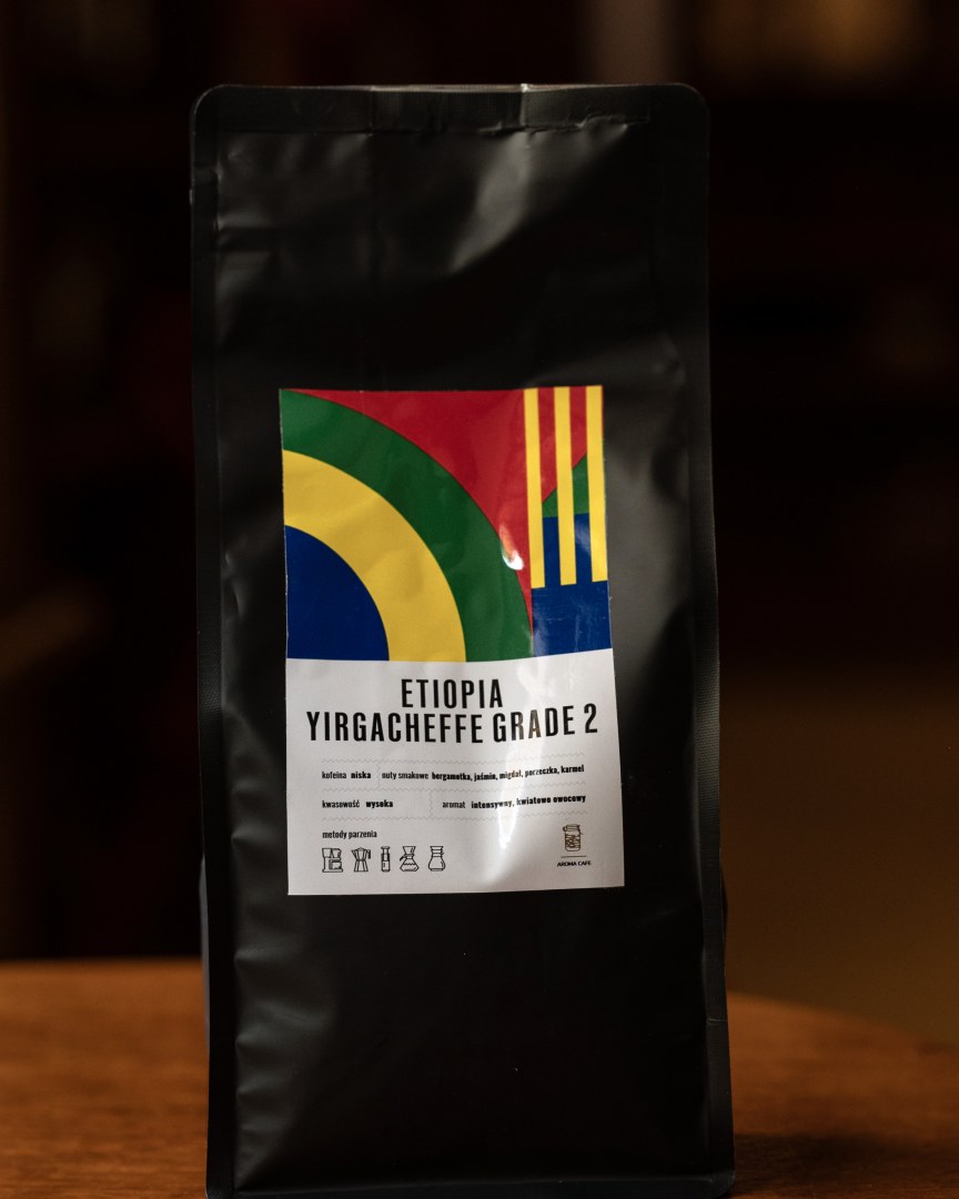Etiopia Yirgacheffe Grade 2, opakowanie kawy ziarnistej