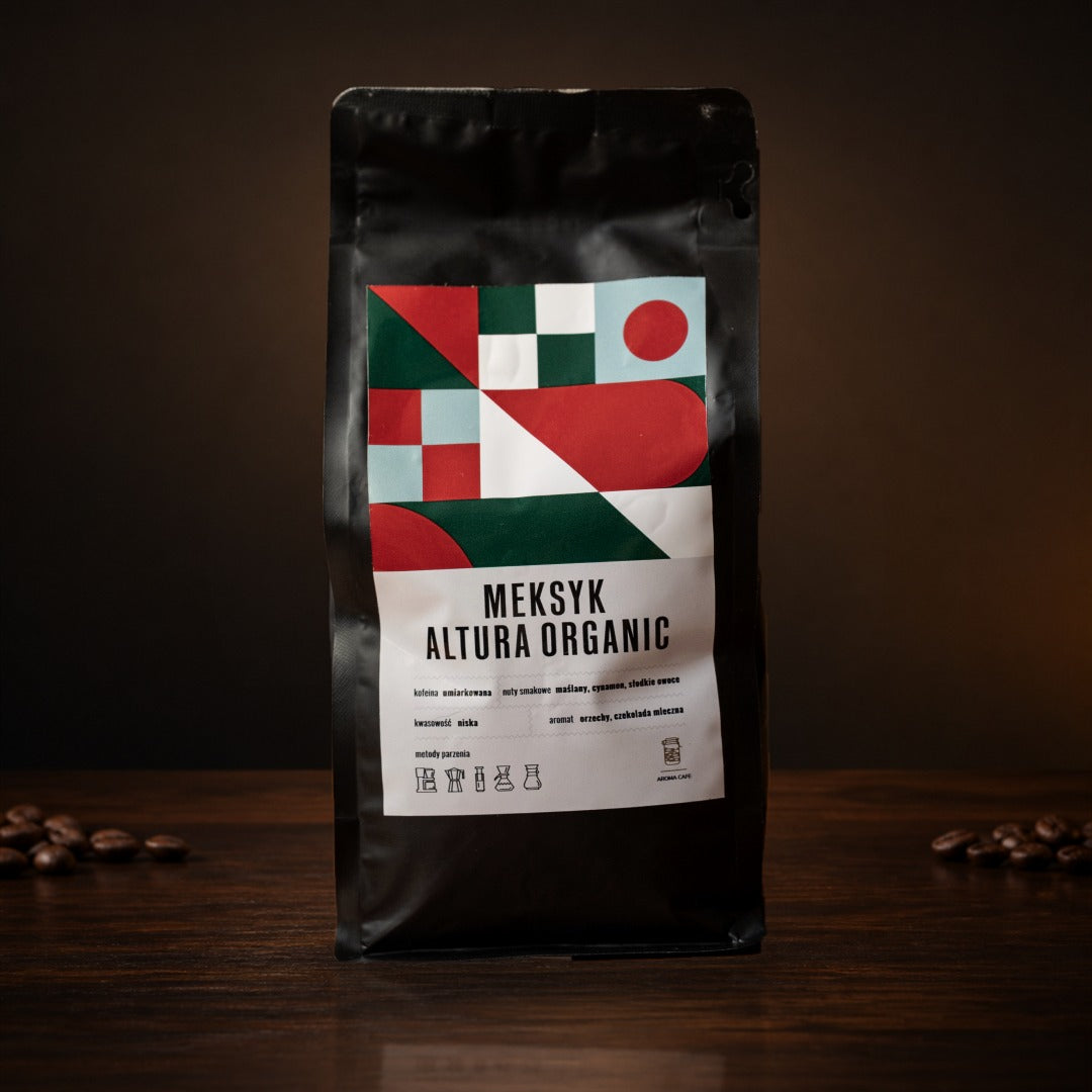 Meksyk Altura Organic, kawa ziarnista świeżo palona, opakowanie