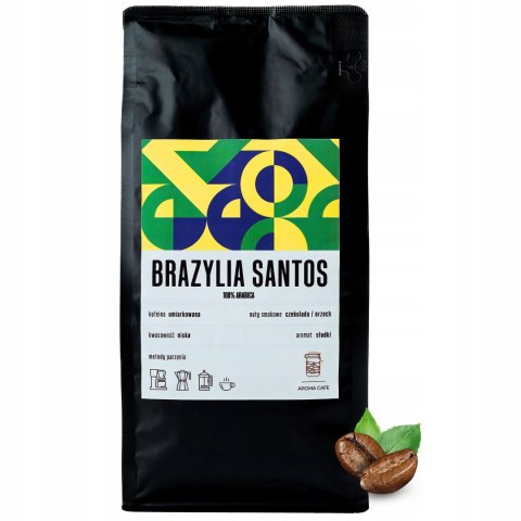 KAWA ZIARNISTA BRAZYLIA SANTOS 500G ŚWIEŻO PALONA 100% ARABICA - Aroma Cafe