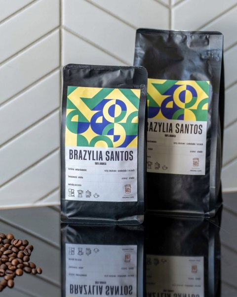 ŚWIEŻO PALONA KAWA ZIARNISTA BRAZYLIA SANTOS ARABICA 1,75KG ZESTAW PREZENT